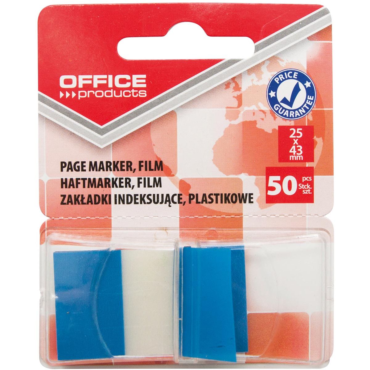 Productos de Oficina - índice, 43 x 25 mm, blister de 50 fichas, azul