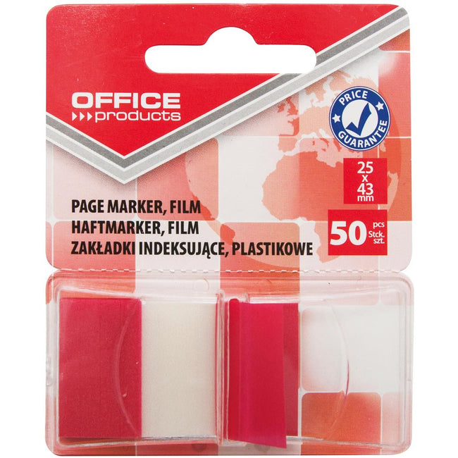 Office Products - index, 43 x 25 mm, blister of 50 tabs, red