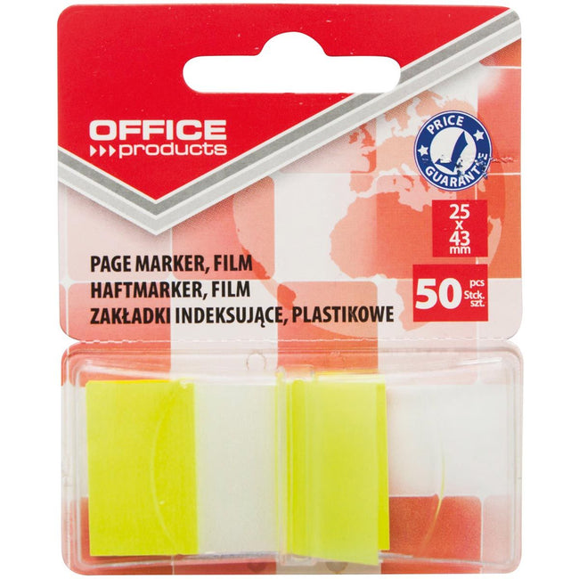 Office Products - index, 43 x 25 mm, blister of 50 tabs, yellow