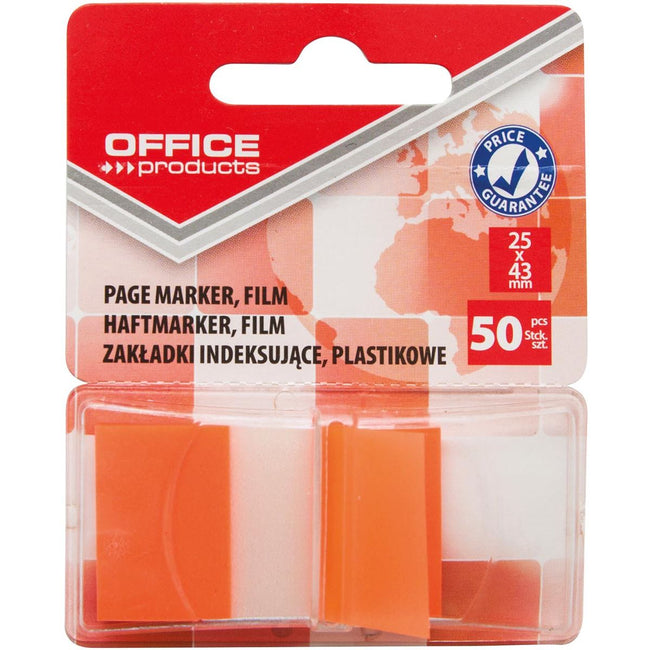 Office Products - index, 43 x 25 mm, blister of 50 tabs, orange