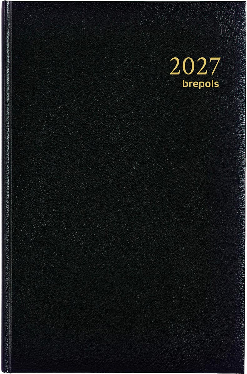 Brepols - Agenda 2026 Saturn Lima 7 Tage/2 Seiten schwarz