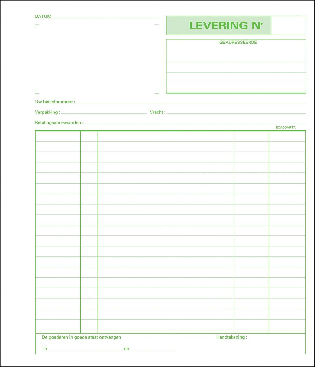 Exacompta - supplies, ft 21 x 18 cm, duplicate (50 x 2 sheets), Dutch