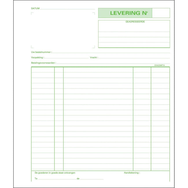 Exacompta - supplies, ft 21 x 18 cm, duplicate (50 x 2 sheets), Dutch