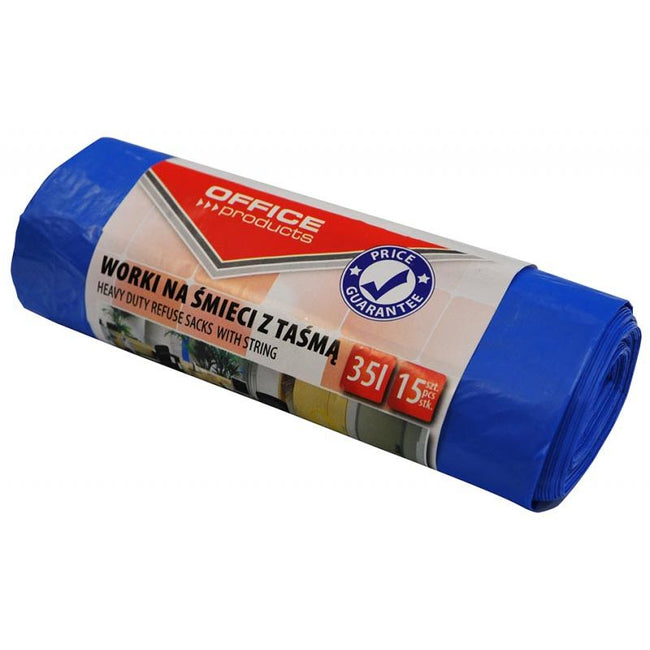 OFFICE products -   vuilniszak, LDHD, 25 micron, 35 liter, blauw, rol van 15 stuks