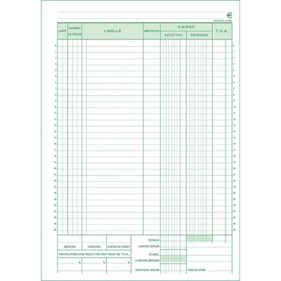 Exacompta -  kasboek, ft A4, Franstalig, dupli (50 x 2 vel)