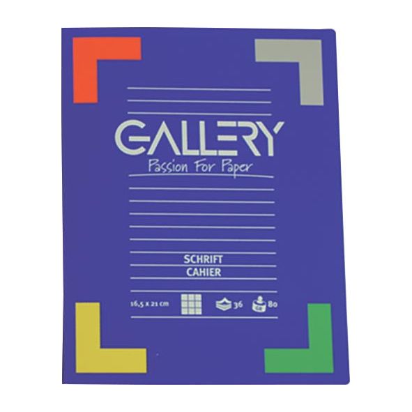 Gallery - Gallery schrift, ft 16,5 x 21 cm, geruit 5 mm, 72 bladzijden