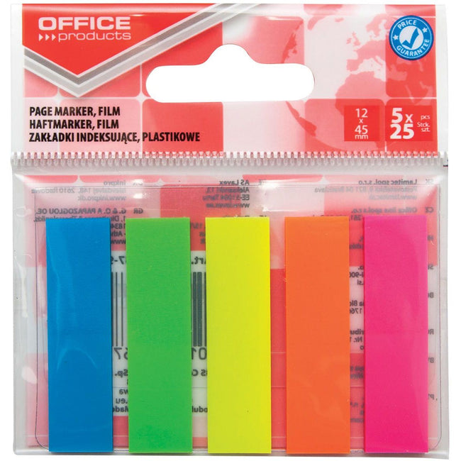 OFFICE products -   index, ft 12 x 45 mm, ophangzakje van 5 x 25 tabs, geassorteerde kleuren