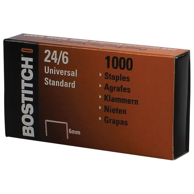 Bostitch-Staples 24-6-1mgal, 6 mm, verzinkt, Box mit 1000 Heftklammern