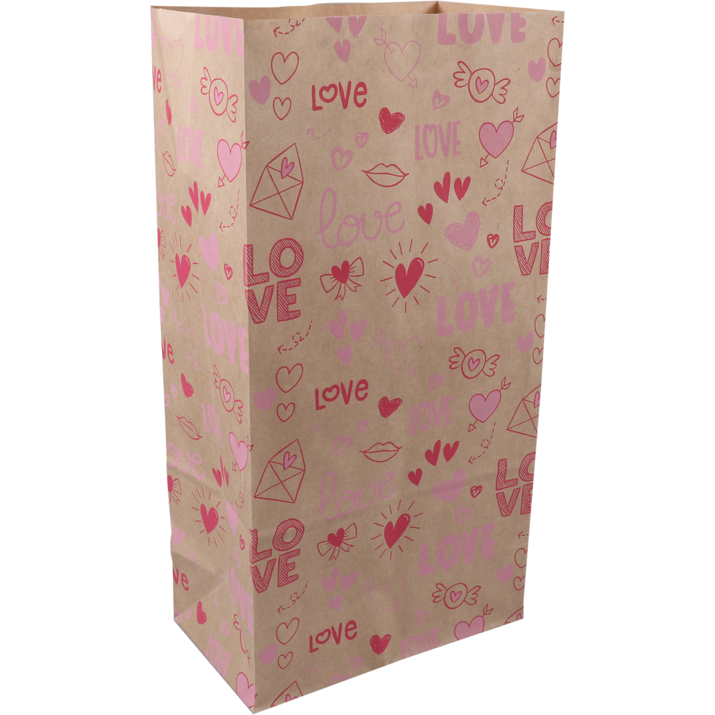 Klika - Zak | Blokbodemzak | Kraftpapier | 160/ 90x310mm | Love Notes | 50 stuks