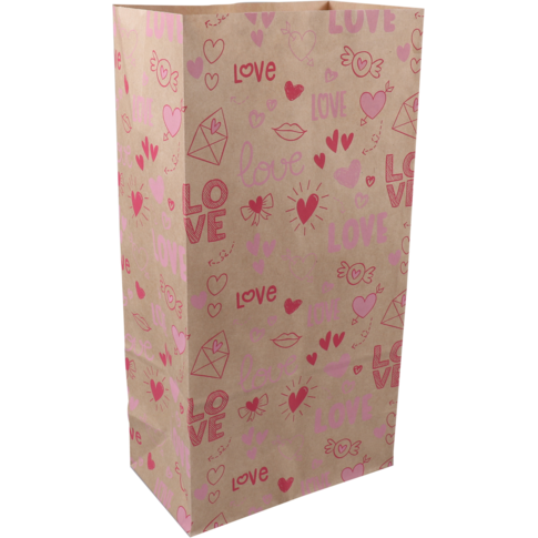 Klika - Bag | Sac de sol papier kraft 160 / 90x310mm | Notes d'amour | 50 pièces