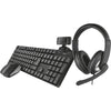 Trust - Ensemble maison Qoby 4-en-1 avec webcam, casque, clavier (azerty) et souris
