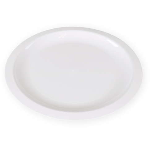 Plaque Goldplast | assiette à dessert | réutilisable | rond | 1 compartiment | pp | Ø18cm | blanc | 340 pièces