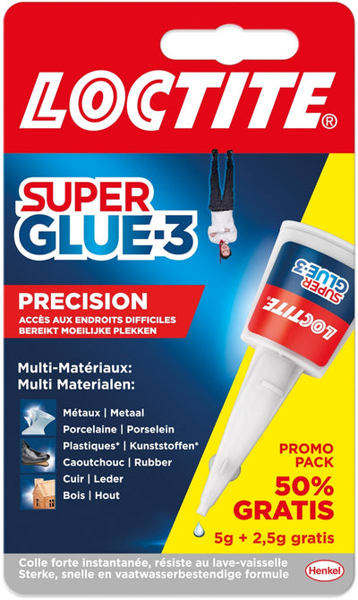 Loctite -  Secondelijm Super Glue Precision, 5 g + 50 % gratis, op blister