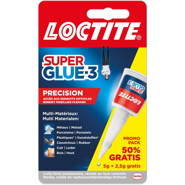 Loctite - Secondelijm Super Glue -Präzision, 5 g + 50 % frei, auf Blister