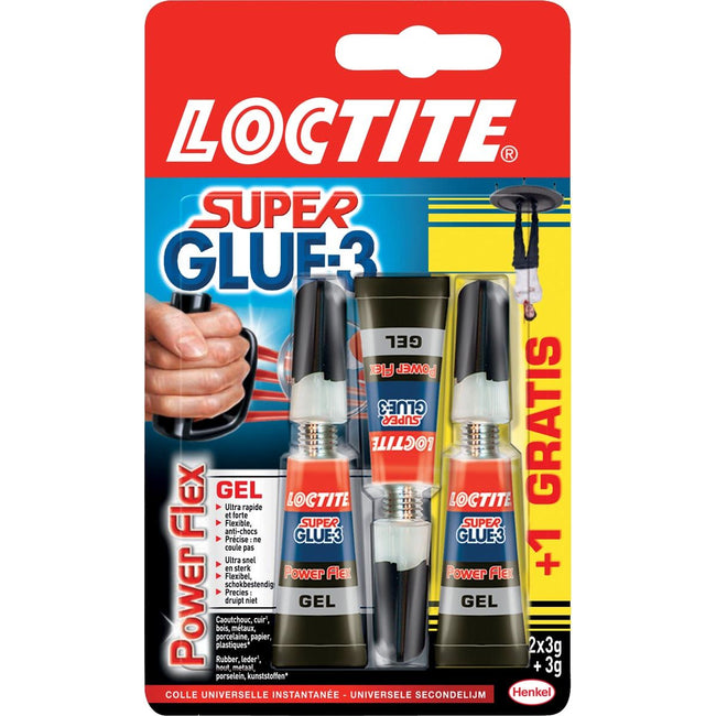 Loctite - super colle Power Flex, 2 + 1 offerte, sur blister