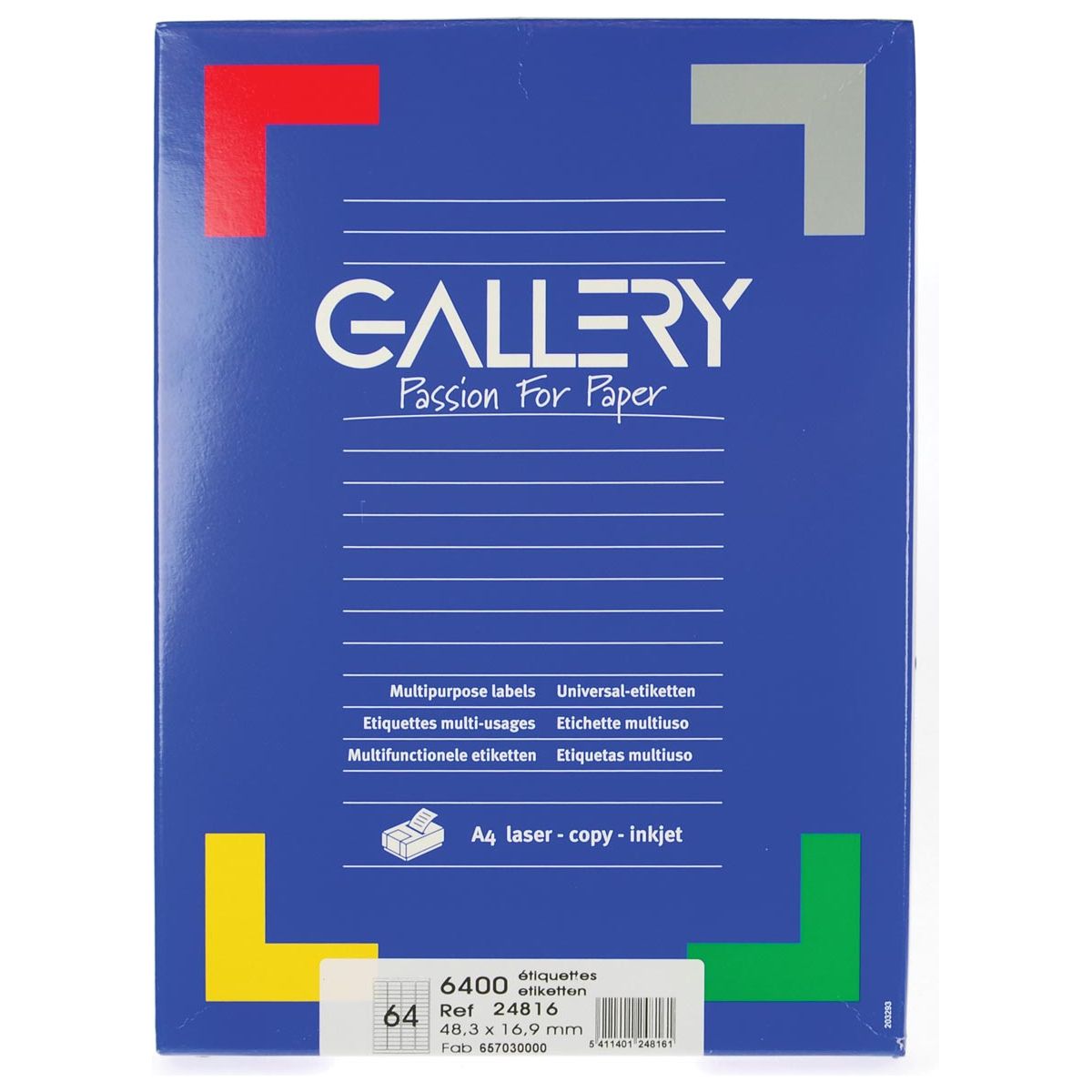 Galerie - Galerie White Labels Ft 48,3 x 16,9 mm (B x H), Runde Ecken, Box mit 6.400 Etiketten