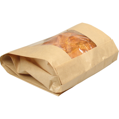 Klika - Borsa | Sacco per pane e pasticceria | Carta Kraft + PP + PET | 21/5x42 cm | marrone | 1000 pezzi