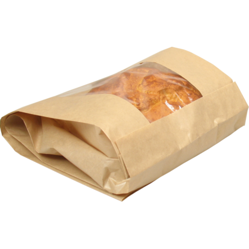 Klika - Zak | Brood- en banketzak | Kraftpapier + PP + PET | 21/ 5x42cm | bruin | 1000 stuks