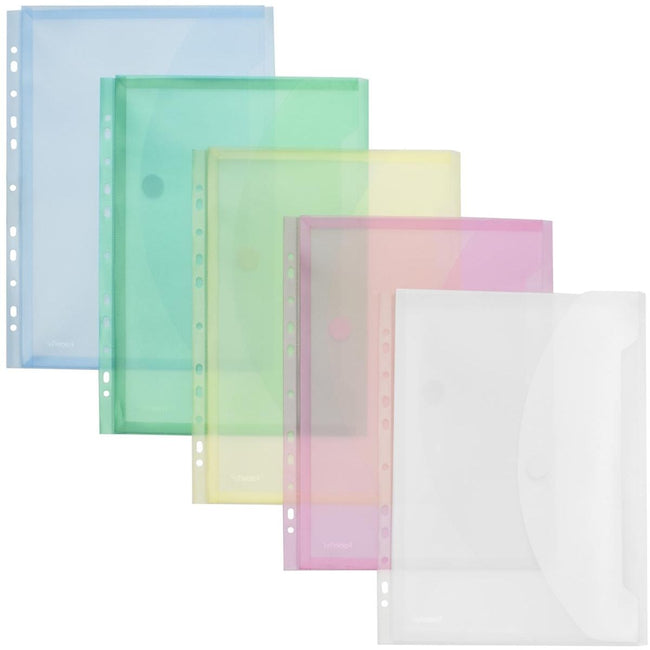 Foldersys - perforated show bag A4, assorted colors, pack of 10
