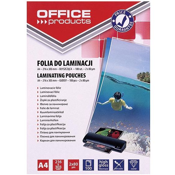 OFFICE products -   lamineerhoes A4, 160 micron (2 x 80 micron), pak van 100 stuks