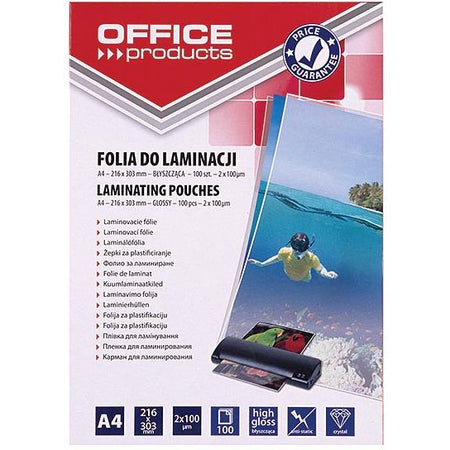 Produits de BUREAU - pochette de plastification ft A4, 200 microns (2 x 100 microns), paquet de 100 pièces
