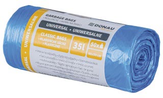 DONAU HOME -   vuilniszak, 8,5 micron, ft 60 x 50 cm, 35 liter, blauw, pak van 50 stuks