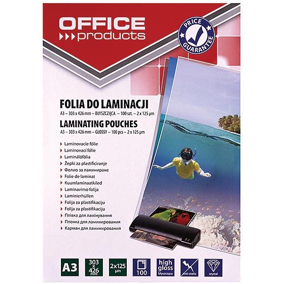 Office Products -   lamineerhoes A3, 250 micron (2 x 125 micron), pak van 100 stuks