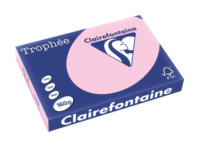 Clairefontaine - Trophée tel, gekleurd papier, A3, 160 g, 250 vel, roze