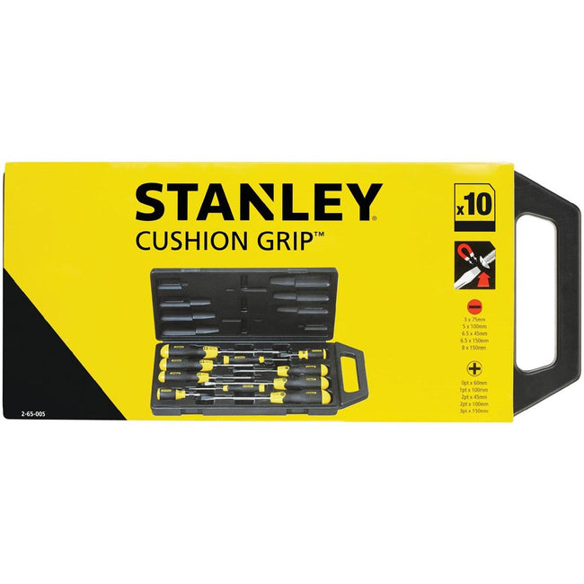 Stanley - Cacciavite con impugnatura a cuscino, set di 10 pezzi
