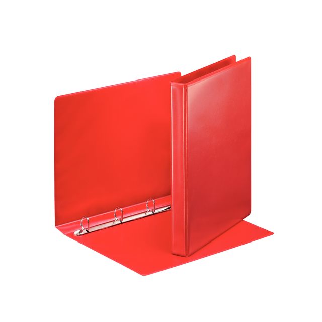 Esselte - Raccoglitore ad anelli per presentazioni Essentials panorama A4, meccanismo a D a 4 anelli, 20 mm, rosso