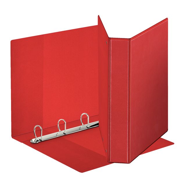 Esselte - Presentation ring binder panorama A4 4-ring D-mechanism 30mm PP red | 10 pieces