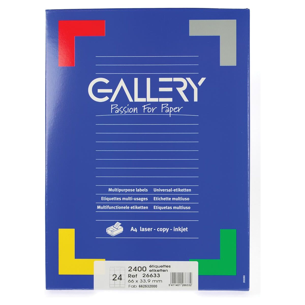 Galerie - Galerie White Labels, FT 66 x 33,9, Runde Ecken, Schachtel mit 2.400 Etiketten