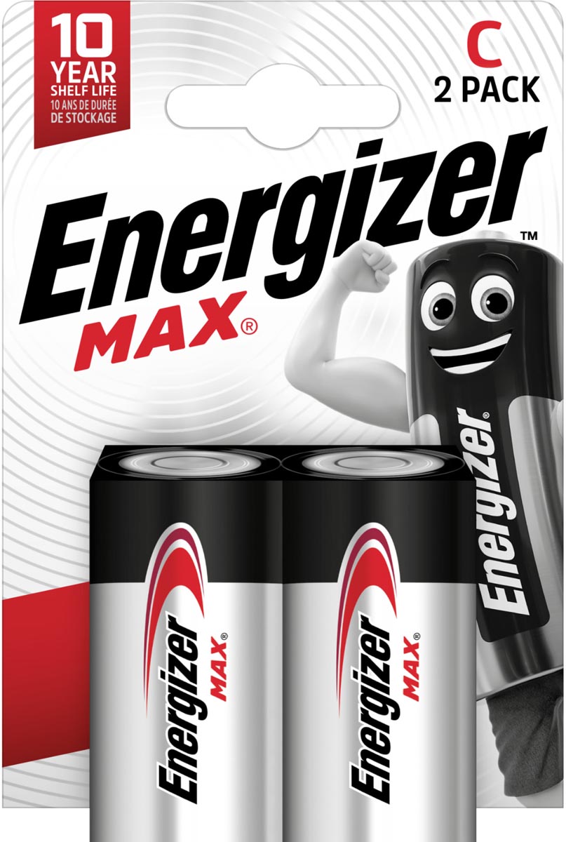 Energizer -  batterijen Max C, blister van 2 stuks