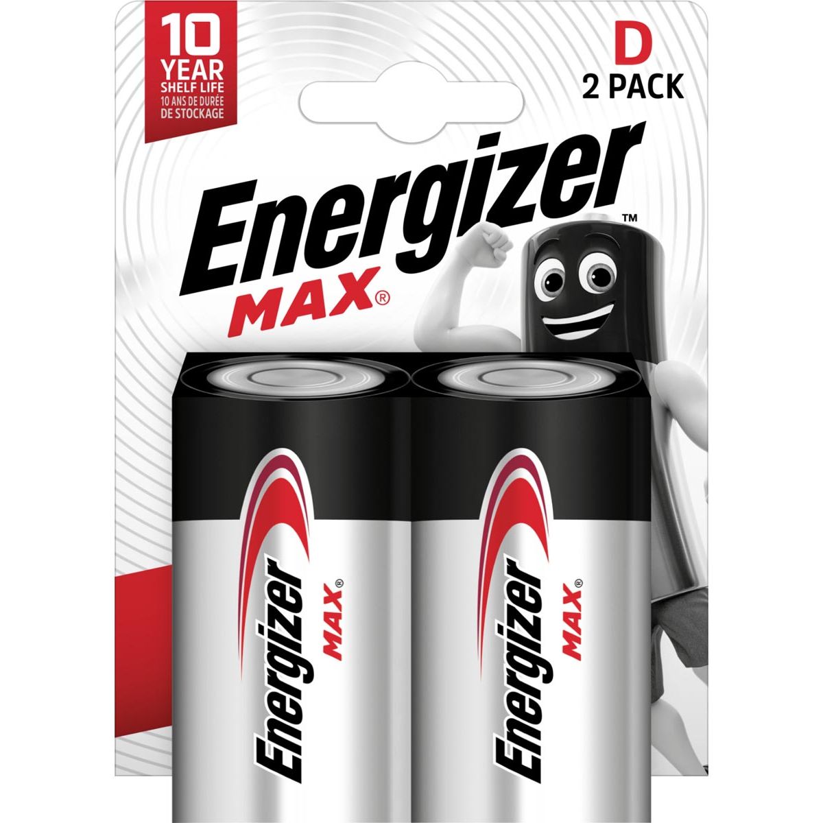 Energizer -  batterijen Max D, blister van 2 stuks