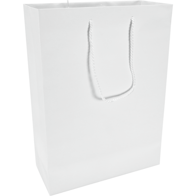 Klika - tas | Papier avec cordon 27x 12x37cm | Sac de transport | Blanc | 100 pièces