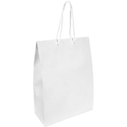 Klika - tas | Papier avec cordon 27x 12x37cm | Sac de transport | Blanc | 100 pièces