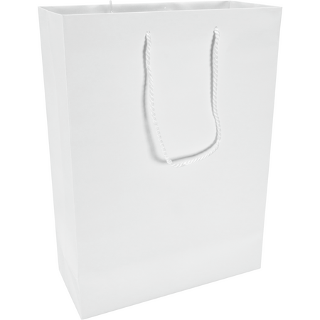 Klika - Sac | Papier | avec cordon | 27x 12x37cm | sac fourre-tout | blanc | 100 pièces
