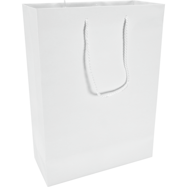 Klika - Borsa | Carta | con cordino | 27x12x37 cm | borsa tote | bianco | 100 pezzi