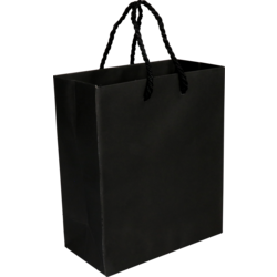 Klika - tas | Papier avec cordon 16x 8x19cm | Sac de transport | Noir | 100 pieces