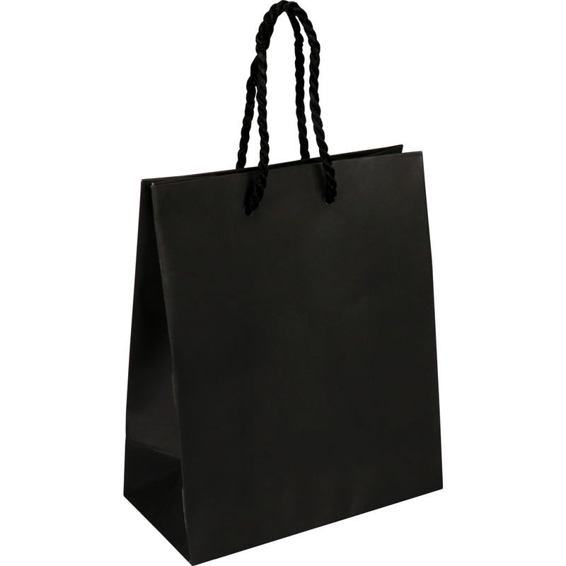 Klika - Bag | Paper | with cord | 16x8x19cm | tote bag | black | 100 pieces