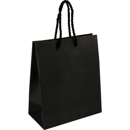 Klika -  Tas | Papier | met koord | 16x 8x19cm | draagtas | zwart | 100 stuks