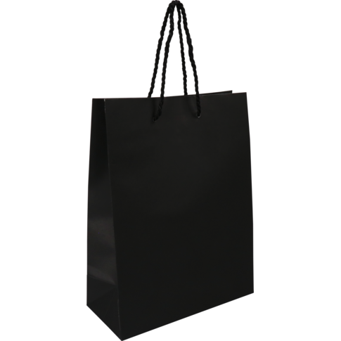 Klika - Tas | Papier | met koord | 22x 10x29cm | draagtas | zwart | 100 stuks