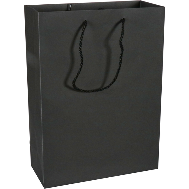 Klika - Borsa | Carta | con cordino | 27x12x37 cm | borsa tote | bianco/nero | 100 pezzi