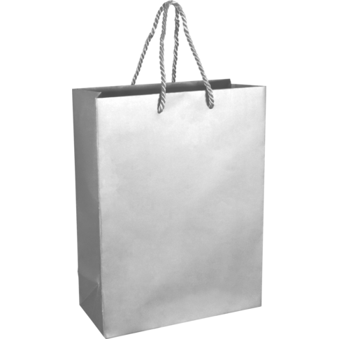 Klika - tas | Papier avec cordon 22x 10x29cm | Sac de transport | Argent | 100 pieces