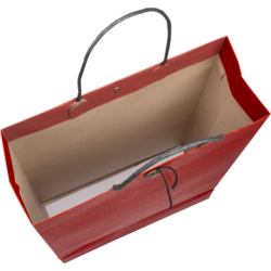 Klika - tas | Papier cordon en papier tordu Fermeture japonaise 25,5x 10x33cm | Sac de transport | Rouge | Sac de 10 pièces