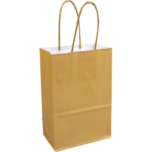 Klika - Tas | Papier verdrehte Papierkabel 14x 8x21cm | Tragetasche | Gold | 50 Stück