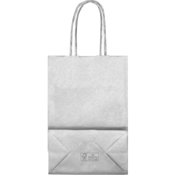 Klika - tas | Papier cordon en papier tordu 14x 8x21cm | Sac de transport | Argent | 50 pièces