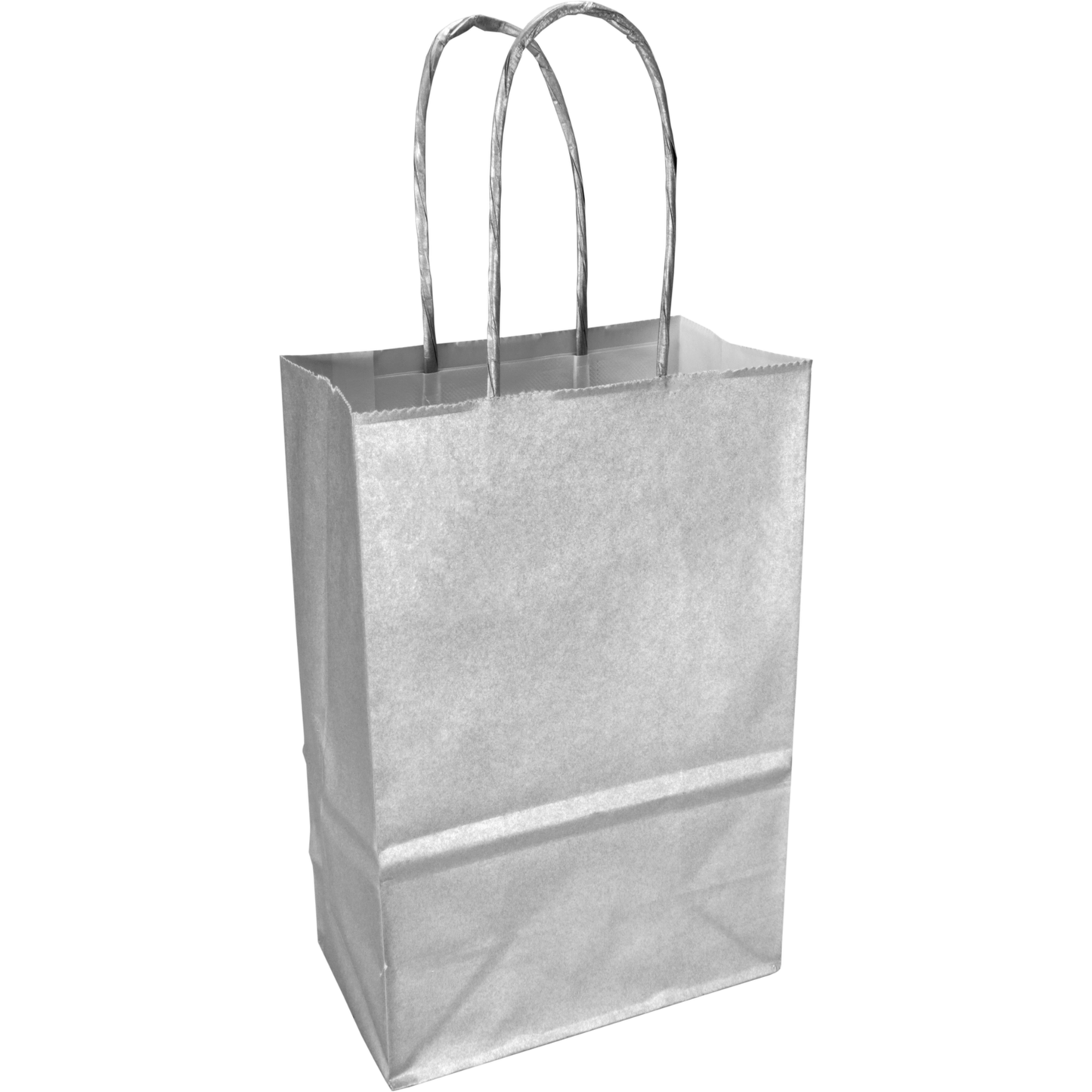 Klika - tas | Papier cordon en papier tordu 14x 8x21cm | Sac de transport | Argent | 50 pièces