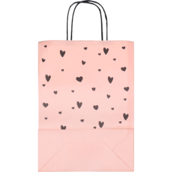 Klika - Tas | Papier | gedraaid papieren koord | 22x 10x31cm | draagtas | blush/zwart | 50 stuks