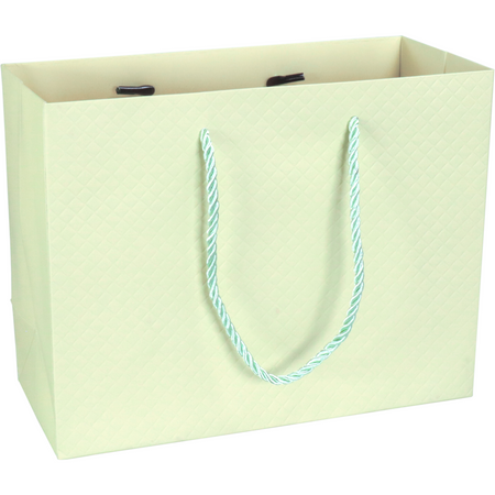 Klika -  Tas | Papier | embossed | 23x 10x18cm | draagtas | pastelgroen | 40 stuks